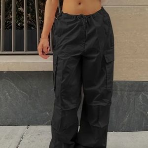 Y2k black cargo pants XL
